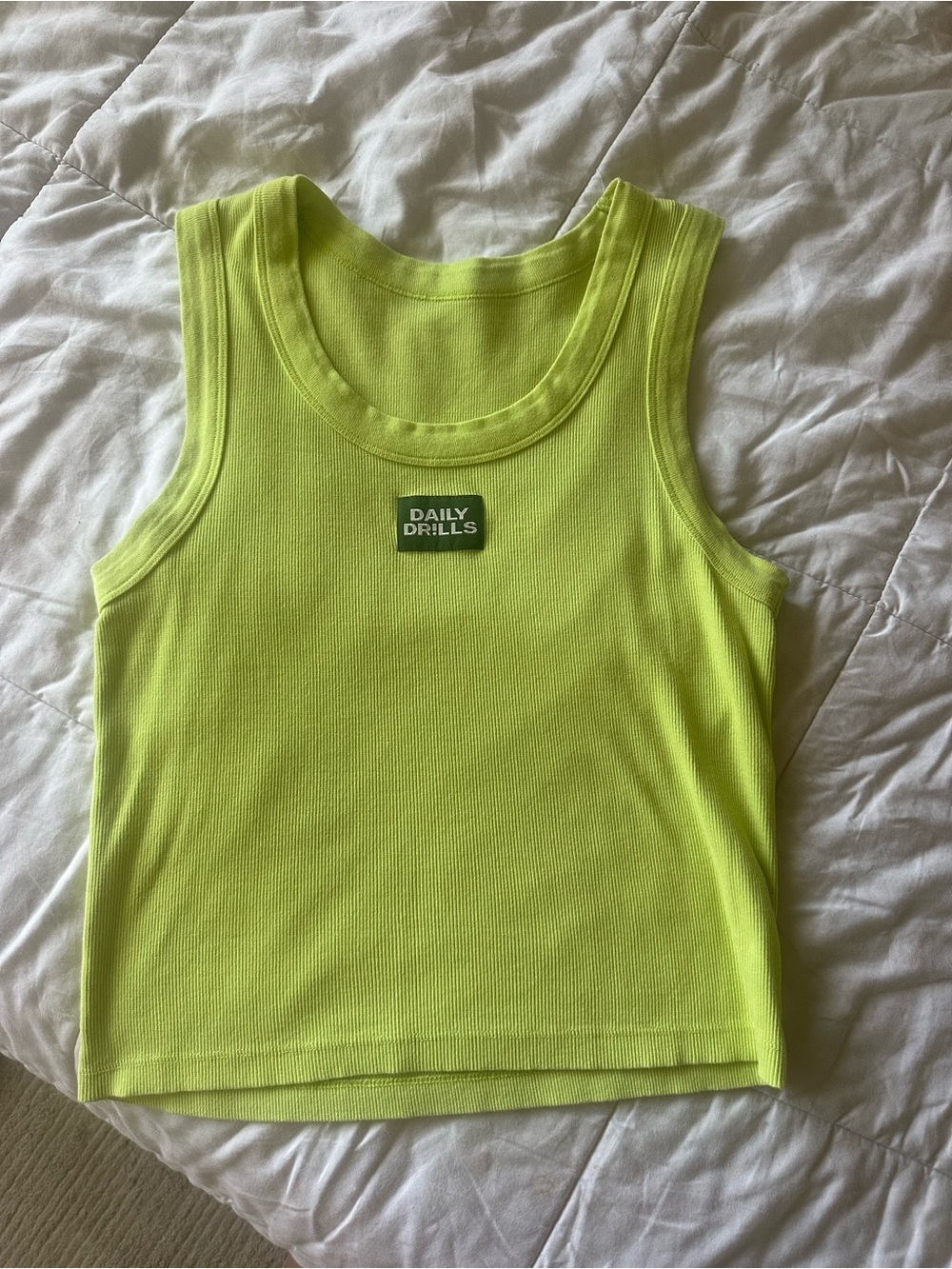Daily Drills Bright Neon Ribbed Tank Top
